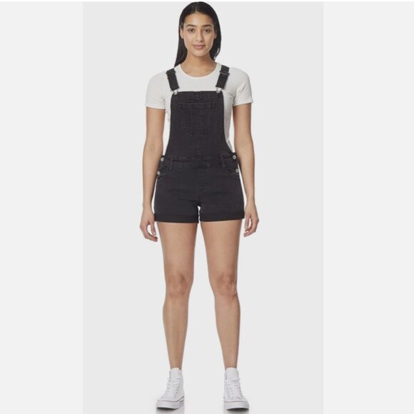 Wallflower Denim Stretch Shorts Overalls - Picture 1 of 7